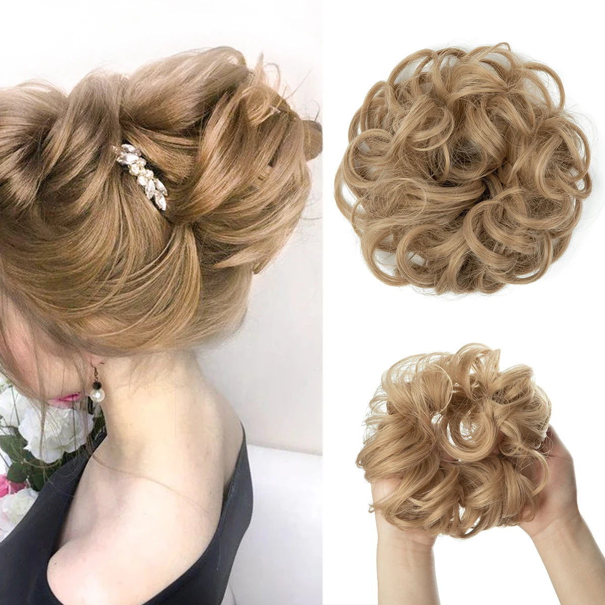 Lockiger Haarknoten Chignon Haargummi für Frauen – wählbar & stilvoll