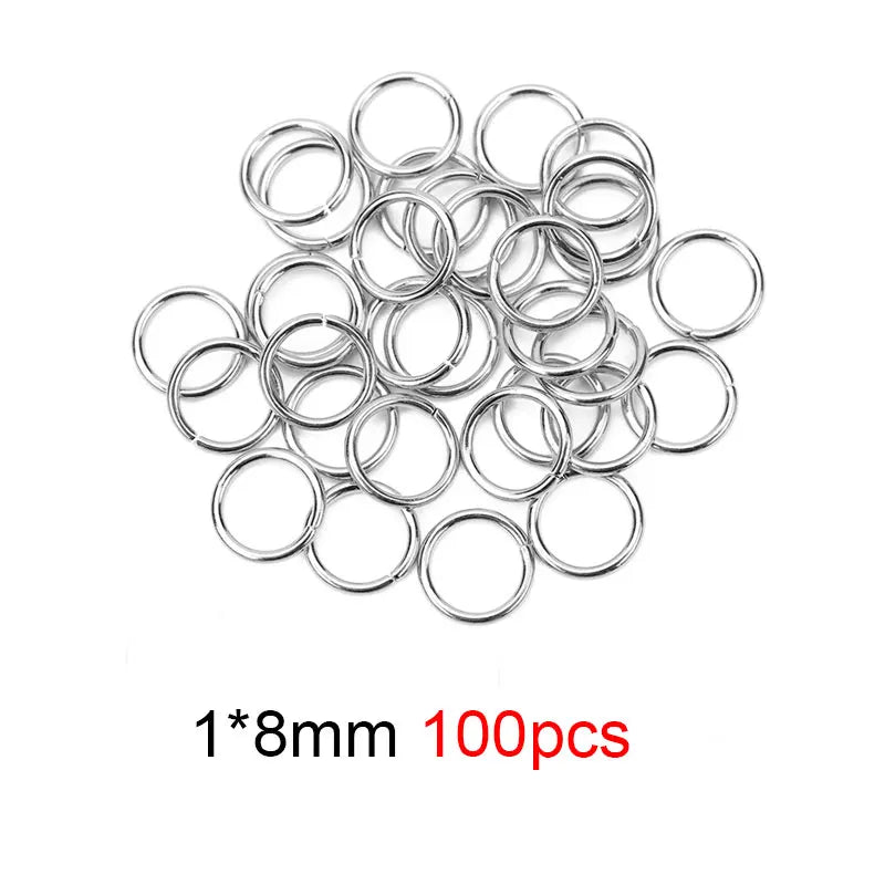 50 100 Stück Edelstahl Biegeringe 4-10 mm Spaltringe Schmuck Verbinder