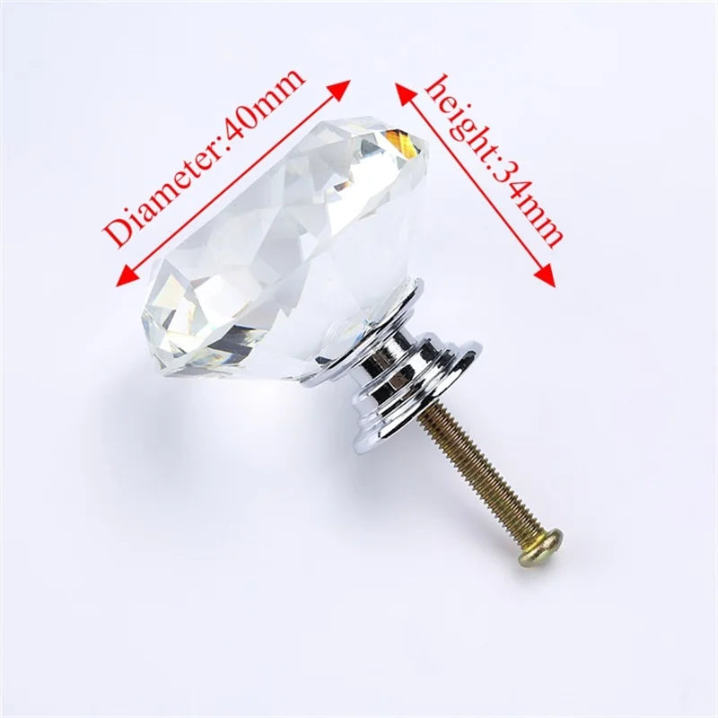 Kristallglas Diamant Möbelknöpfe – 20/30mm Durchmesser, Farbauswahl
