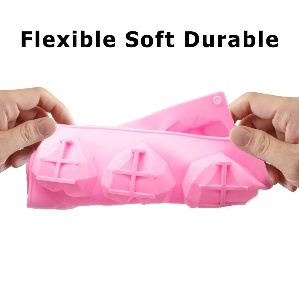 3D Silikonform Herz Diamant für Schokolade und Dessert