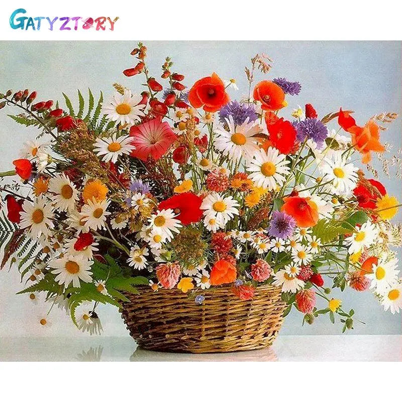 Gatyztory 40x50cm Ölgemälde durch Zahlen Blumen Leinwand