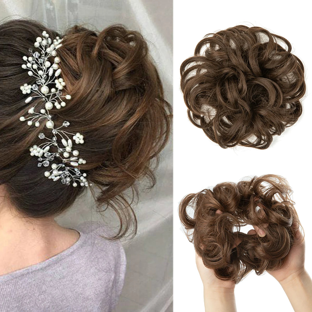 Lockiger Haarknoten Chignon Haargummi für Frauen – wählbar & stilvoll