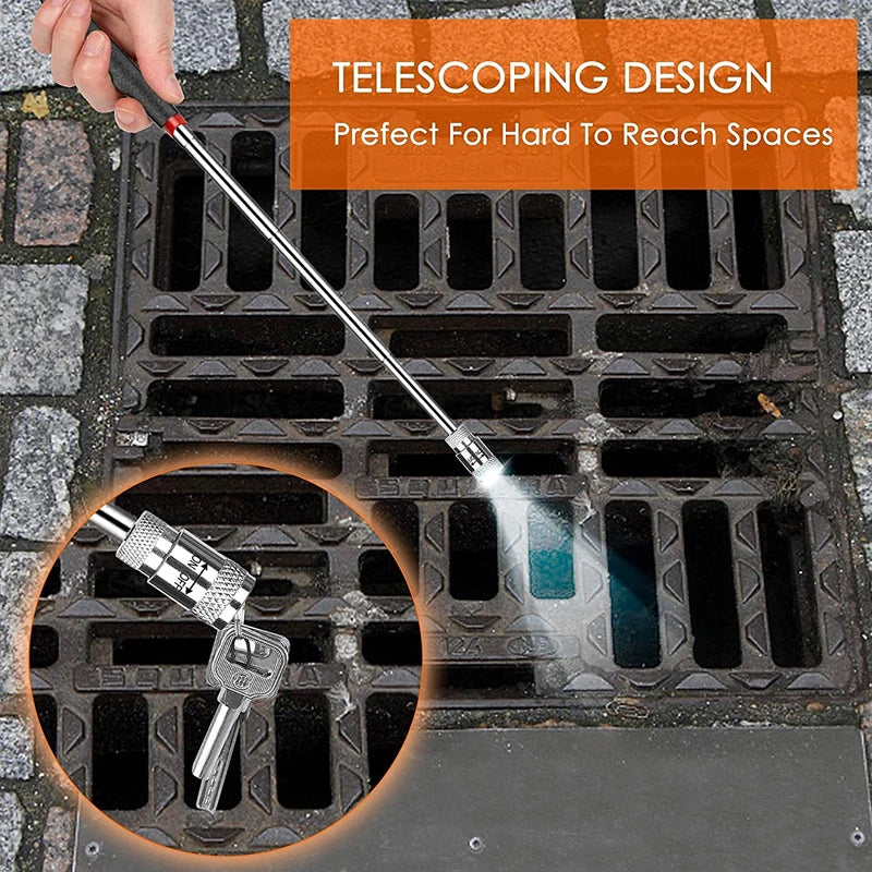 Magnetisches Teleskop Pick-Up Werkzeug mit LED Licht für schwer erreichbare Teile