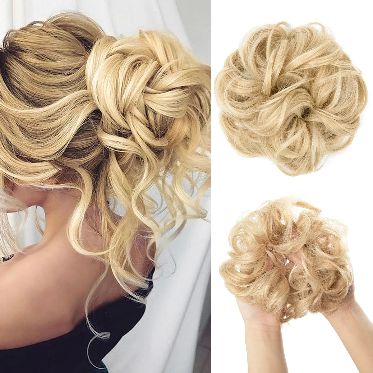 Lockiger Haarknoten Chignon Haargummi für Frauen – wählbar & stilvoll