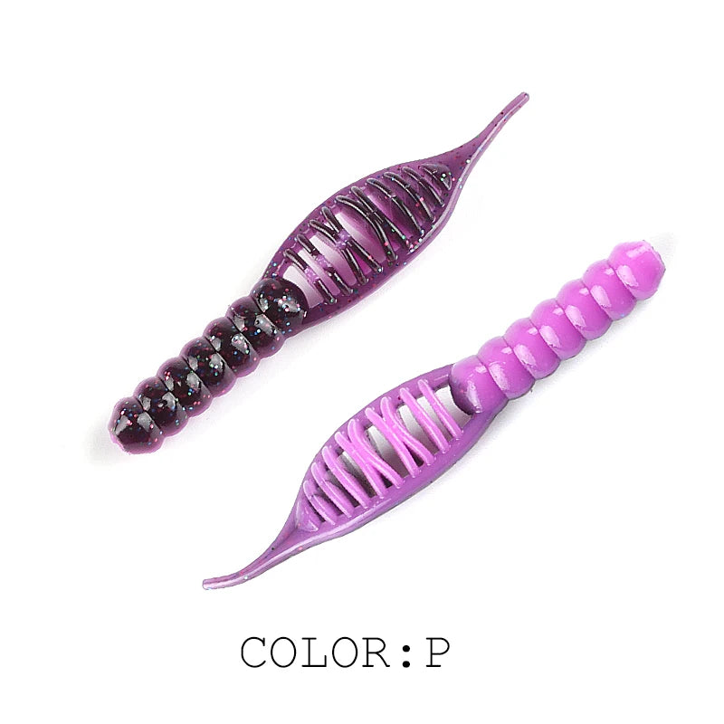 Weiche Angelköder Set - Silikon Larven 80mm/8 Stk. oder 55mm/15 Stk. für Angler