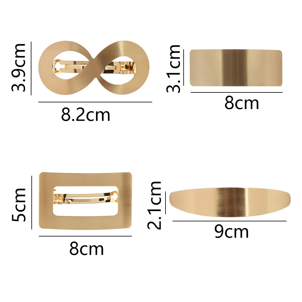 Elegante geometrische Metall-Haarspange in Quadrat - Rechteck – stylisch - stabil