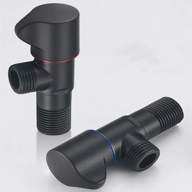 Schwarzes Eckfüllventil G1/2 aus Edelstahl für Heiß Kalt Wasserinstallation