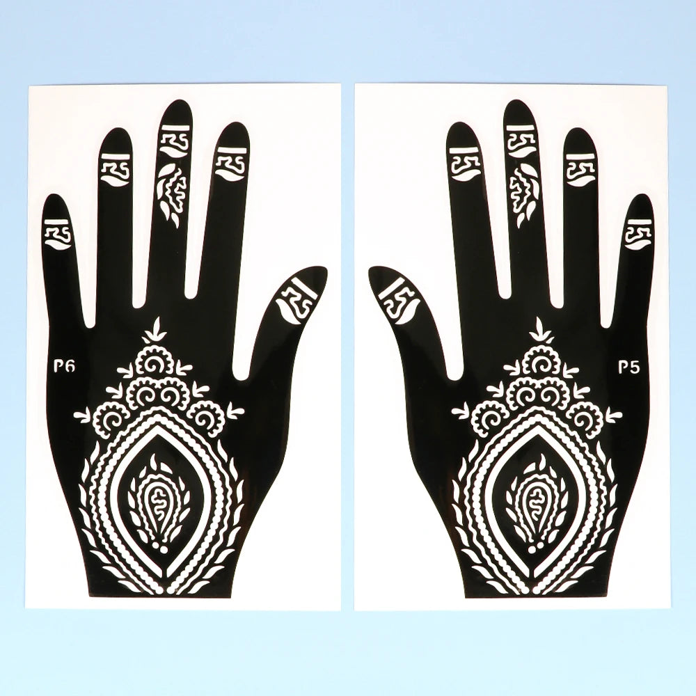 Temporäre Tattoo Schablone Hand Henna DIY Körperkunst Aufkleber