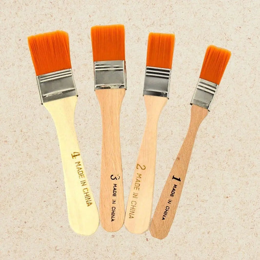 4-teiliges Nylonhaar-Pinsel-Set mit Holzgriff für Acryl- und Ölgemälde