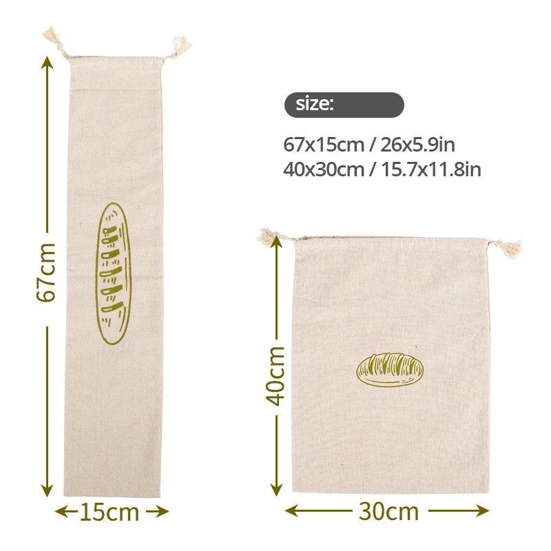 Natürlicher Leinen-Brotbeutel mit Kordelzug für lange Frische und Vielseitigkeit