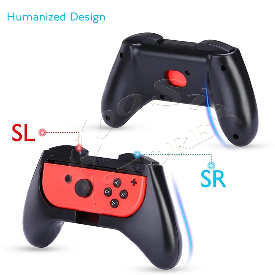 Ergonomische Joy-Con Grips mit Lenkrad - Thumbstick Caps aus ABS