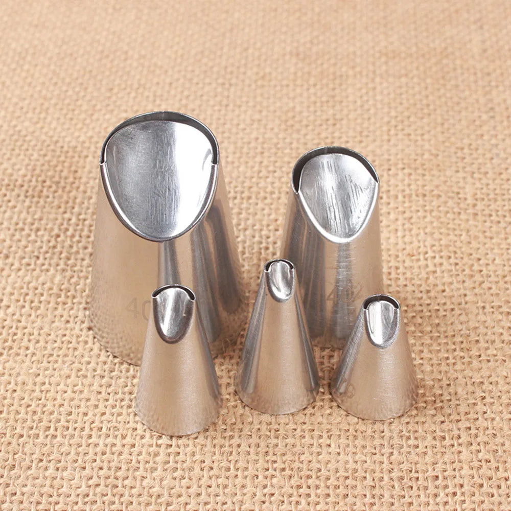 Edelstahl Kuchen Spritztüllen Set 5-teilig – Präzise Dekowerkzeuge