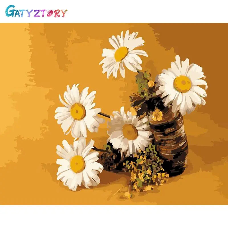 Gatyztory 40x50cm Ölgemälde durch Zahlen Blumen Leinwand