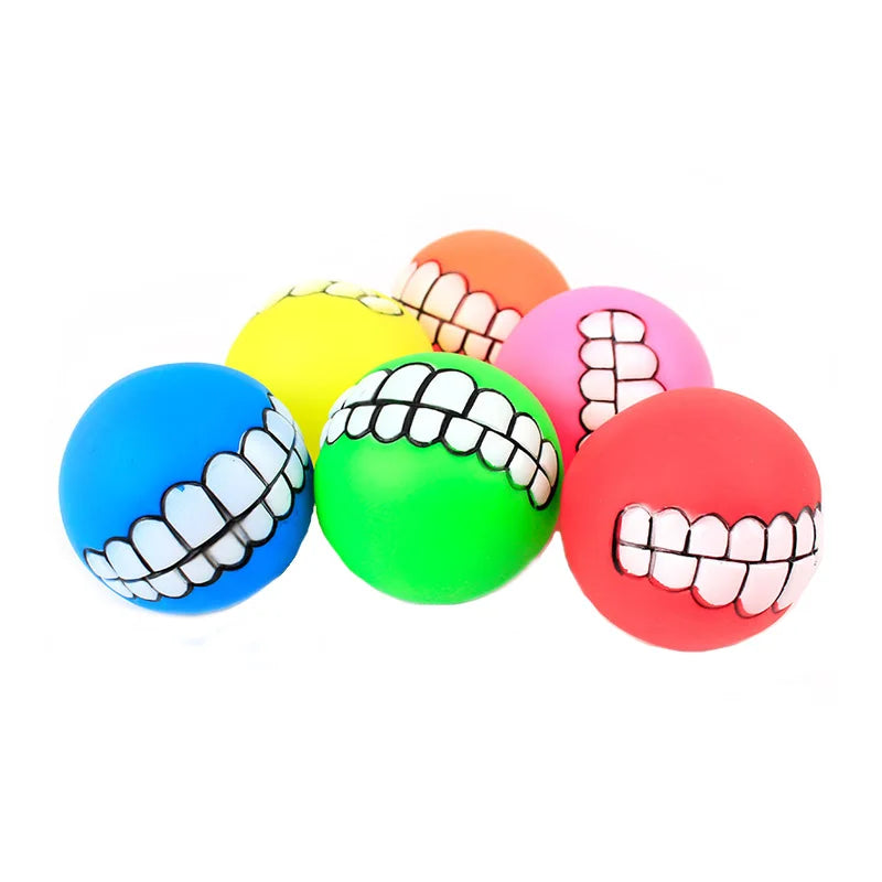 Gummi Hundespielzeug Quietschende Ball für Welpen robust 7cm Durchmesser