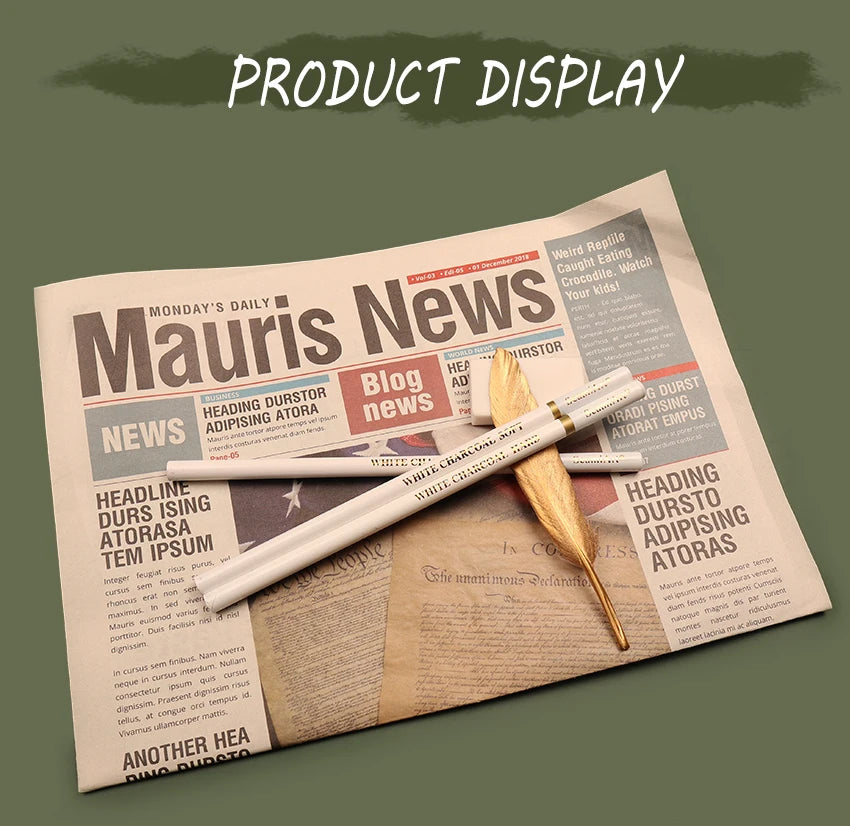 Set 3 Kohlestifte Weiß Weich Mittel Hart für Skizzen und Kunst-Yabubestshop