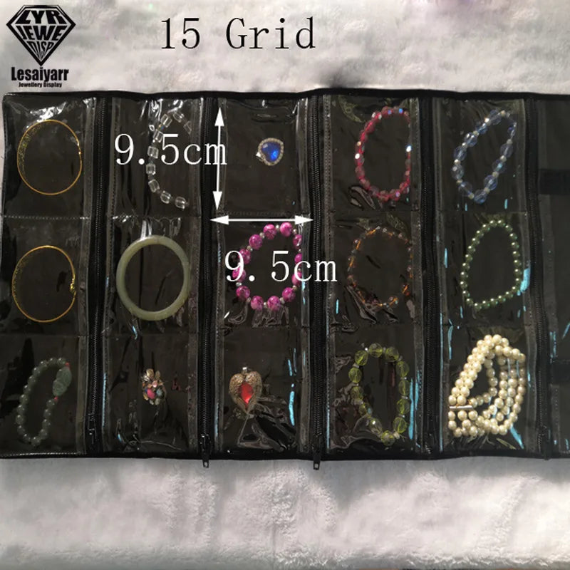 Faltbarer Schmuck Organizer aus Samt mit Reißverschluss für Reisen