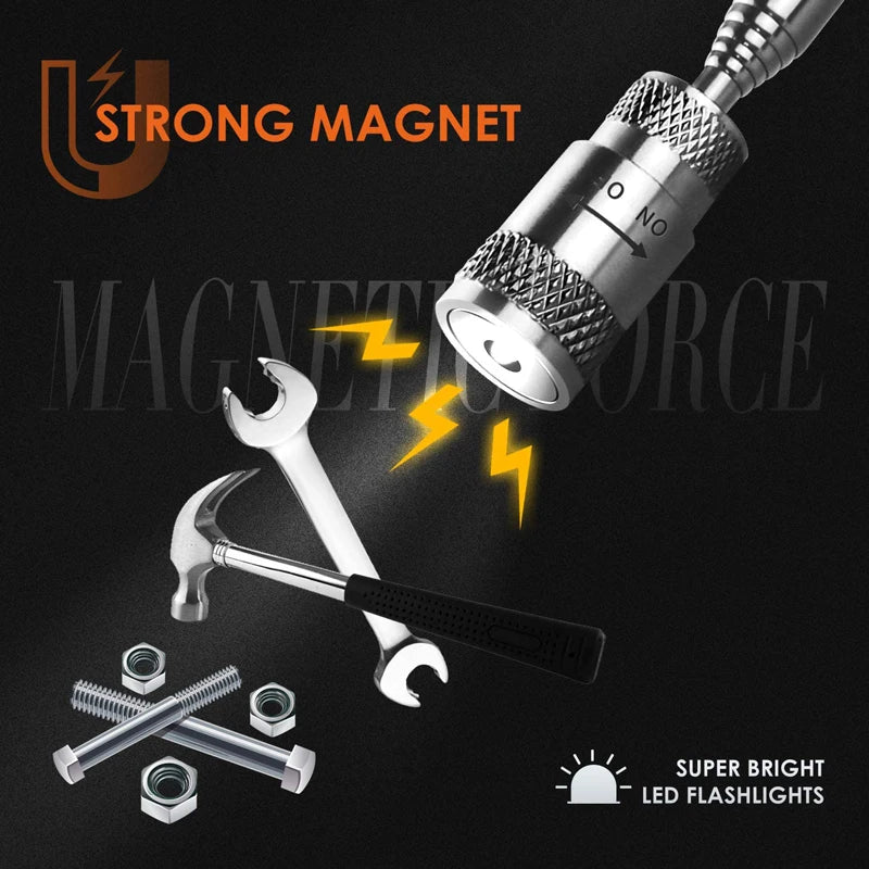 Magnetisches Teleskop Pick-Up Werkzeug mit LED Licht für schwer erreichbare Teile