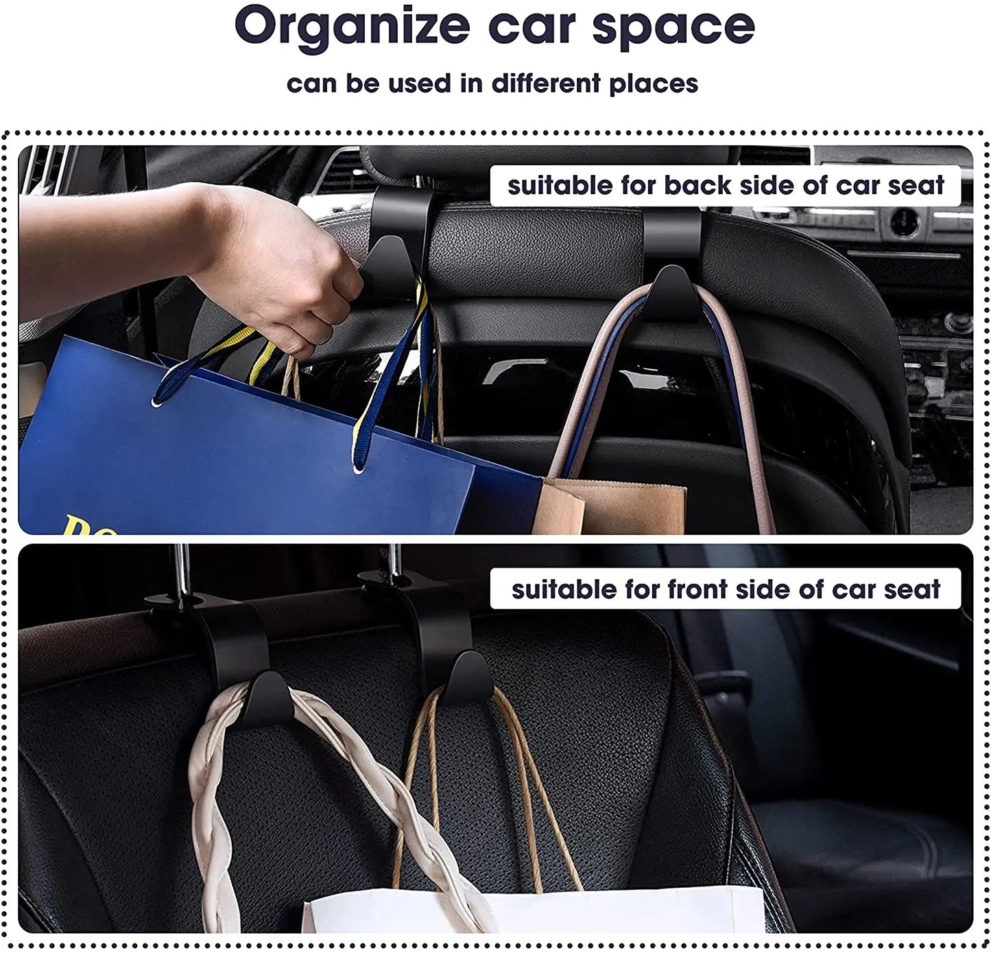 Flexible Auto Sitz Zurück Haken – Starker Organizer bis 10 kg, umweltfreundlich