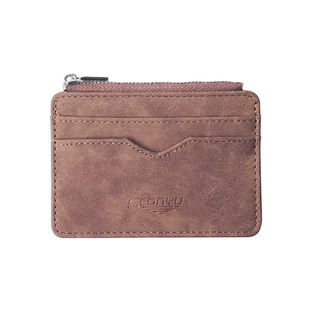 Herren Slim Karten Geldbörse - Matte PU Leder Retro Multi-Card Kartenhalter