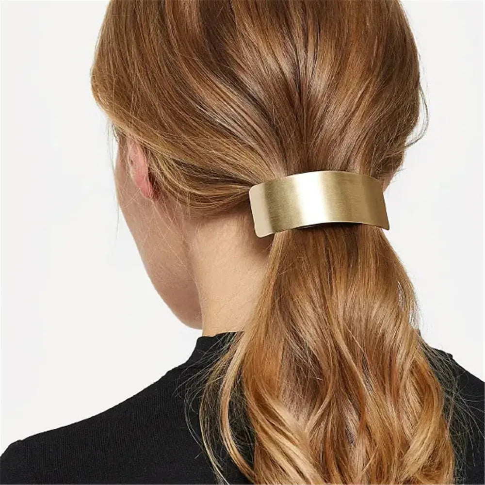 Elegante geometrische Metall-Haarspange in Quadrat - Rechteck – stylisch - stabil