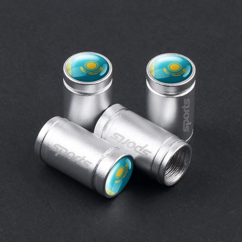 4er Set Aluminium Ventilkappen mit Länderflaggen Auto Reifen Zubehör