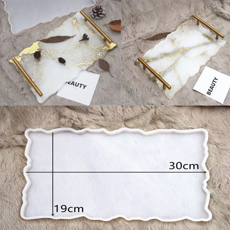 Große rechteckige Silikonform Teeteller Untersetzer Epoxidharz DIY Form