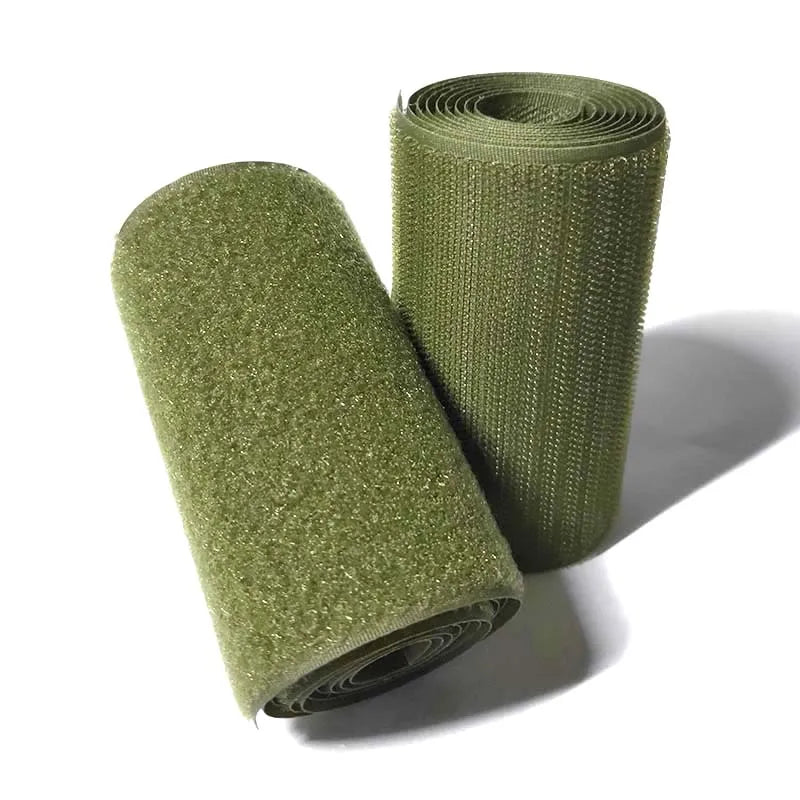 Olivfarbenes Hakenschlaufen-Befestigungsband zum Nähen 2-10 cm Breite
