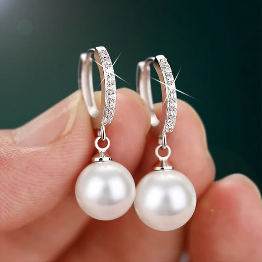Echte Süßwasserperlen Tropfenohrringe Sterling Silber Damen Schmuck