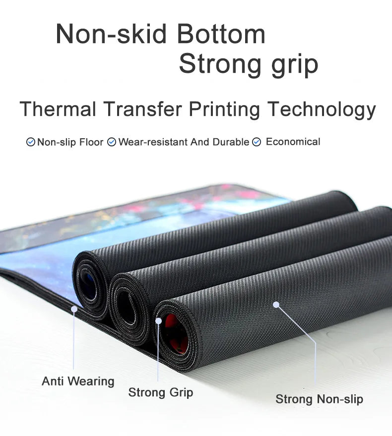 Buntes Gamer Mauspad Cloud Design 90x40cm für PC Schreibtisch