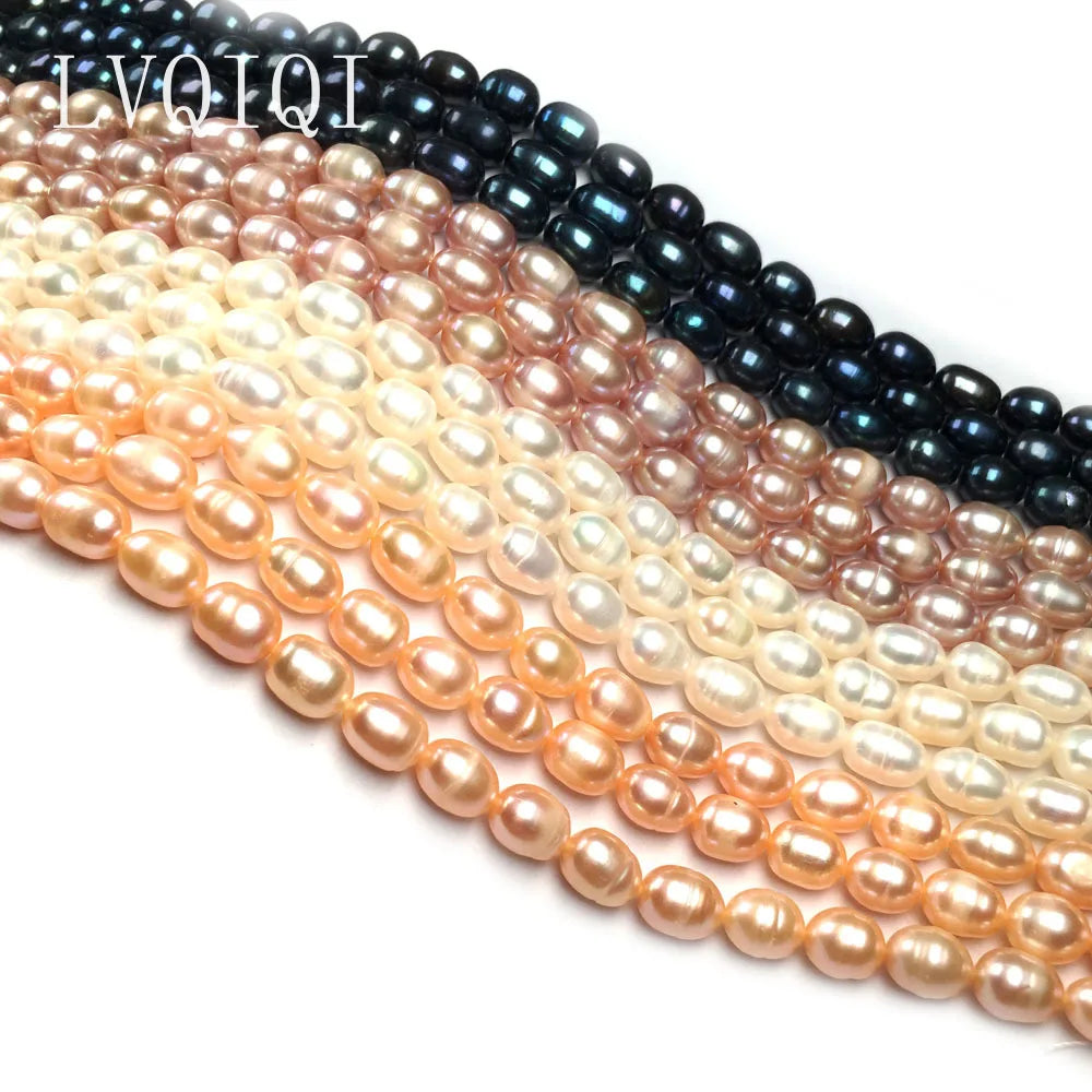 Natürliche Süßwasser-Perlen Rund Lose Schmuckperlen DIY