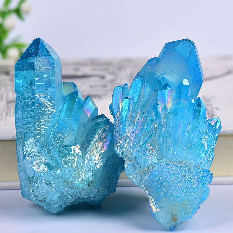 Natürlicher Blauer Quarz Kristall Cluster – Heilstein Deko Sammlung