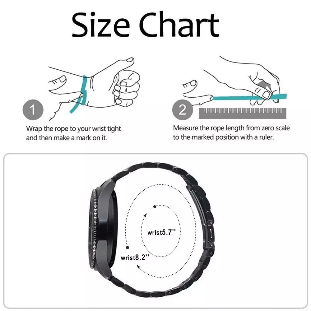 Edelstahl Uhrenarmband 20mm 22mm für Smartwatches & Classic Uhren Unisex