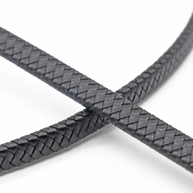 Flaches echtes Lederband 0,5 oder 1 Meter für Schmuck 8, 10 und 12 mm breit-Yabubest - Home & More