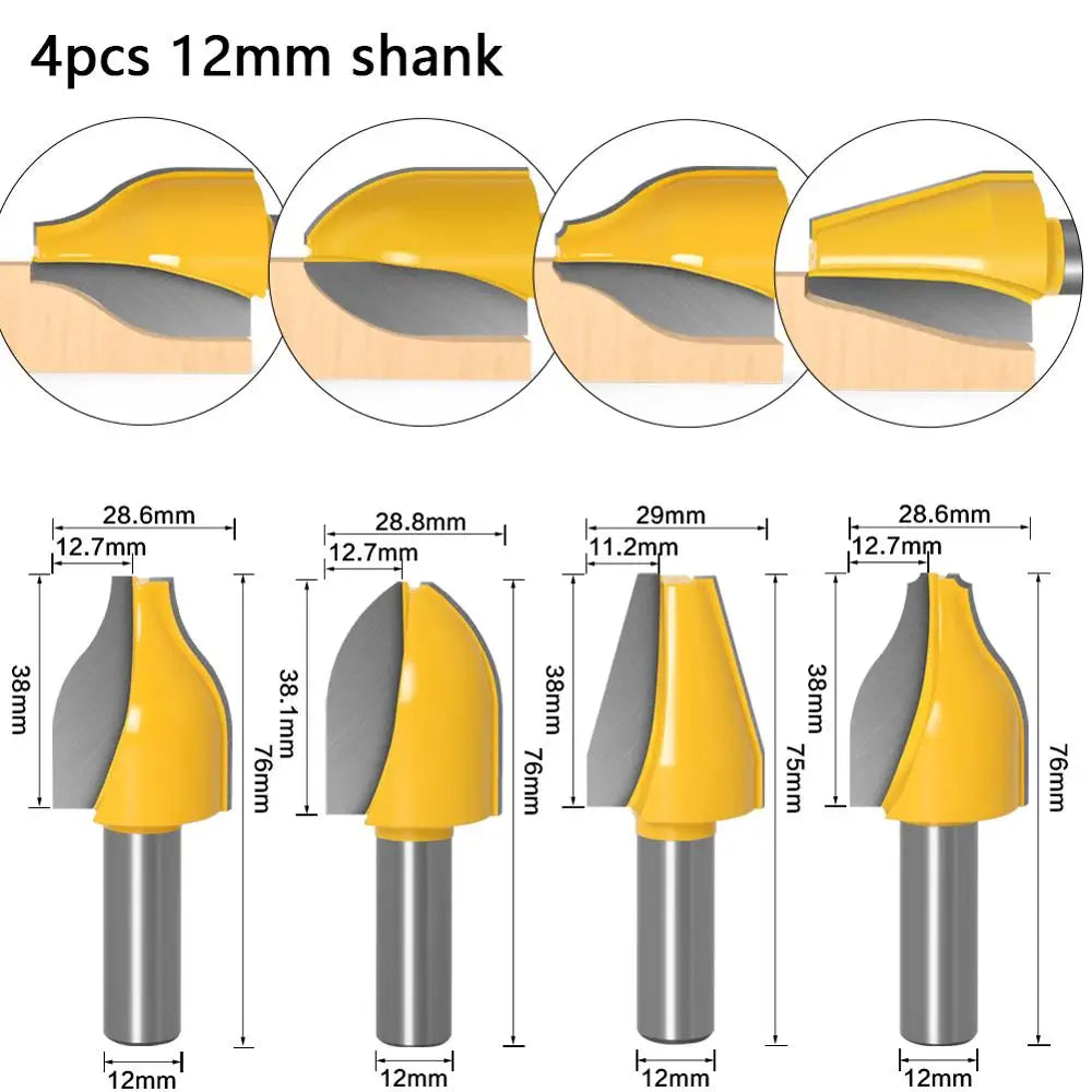 1/4 Zoll Schaft Router Bit Set für präzises Holzfräsen und Zapfenschneiden