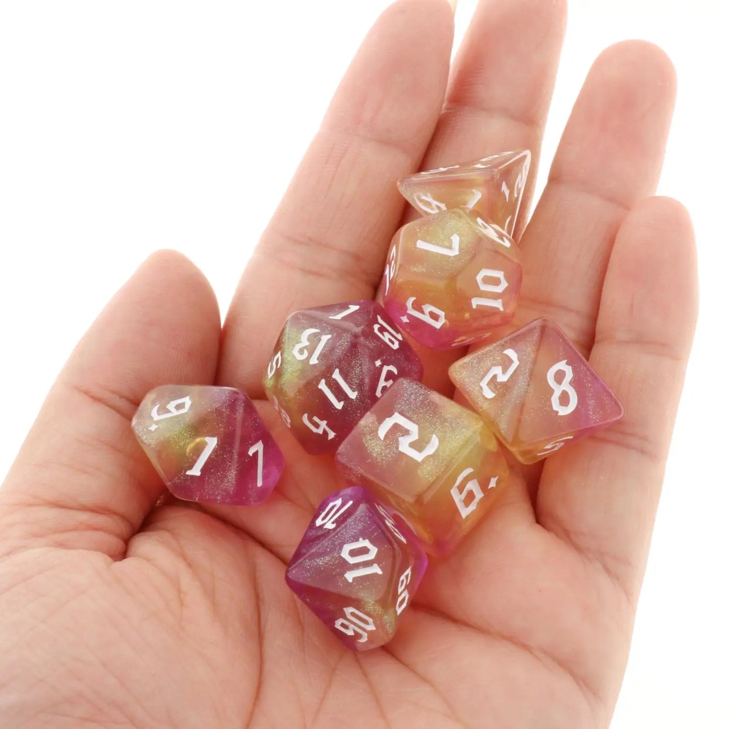 Vielseitiges 7-teiliges Würfelset für Rollenspiele und Tabletop