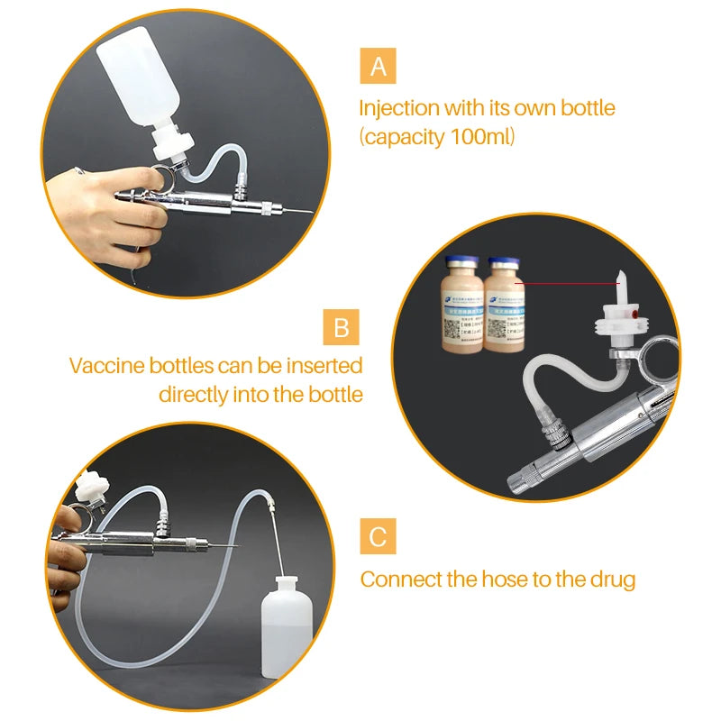 Automatische veterinärmedizinische Spritze mit Doppel-Flasche