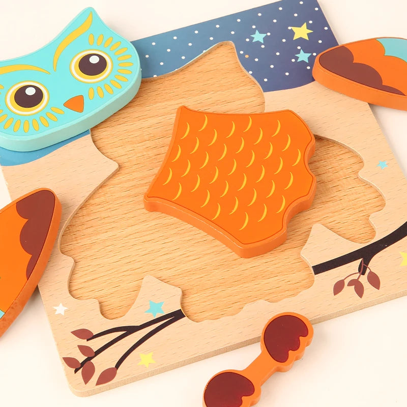 3D Holz Puzzle Baby Tierverkehr fördert frühes Lernen ab 3 Jahren