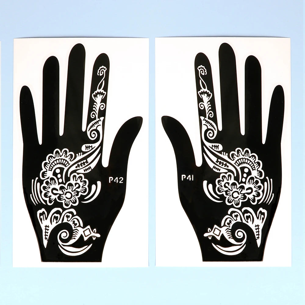 Temporäre Tattoo Schablone Hand Henna DIY Körperkunst Aufkleber