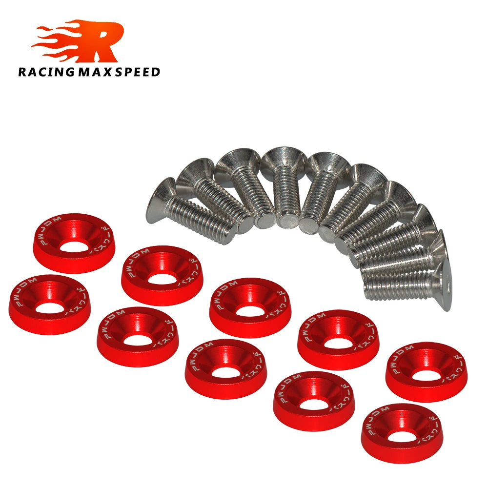10x M6 Universal Schrauben Set für Auto Styling Kotflügel - Kennzeichen