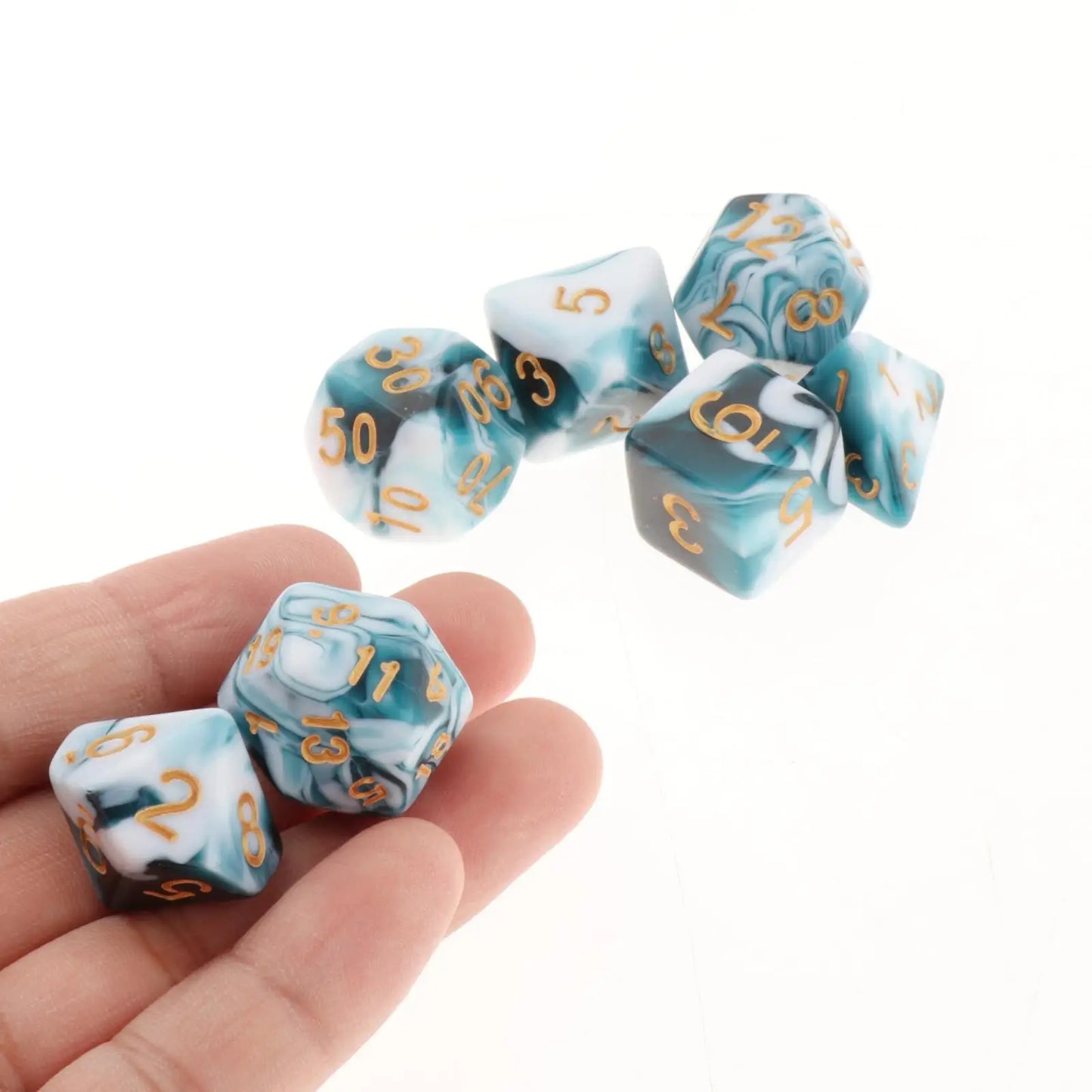 Vielseitiges 7-teiliges Würfelset für Rollenspiele und Tabletop