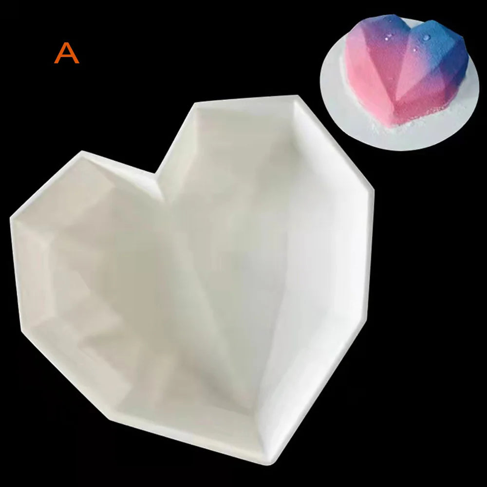 3D Silikonform Herz Diamant für Schokolade und Dessert