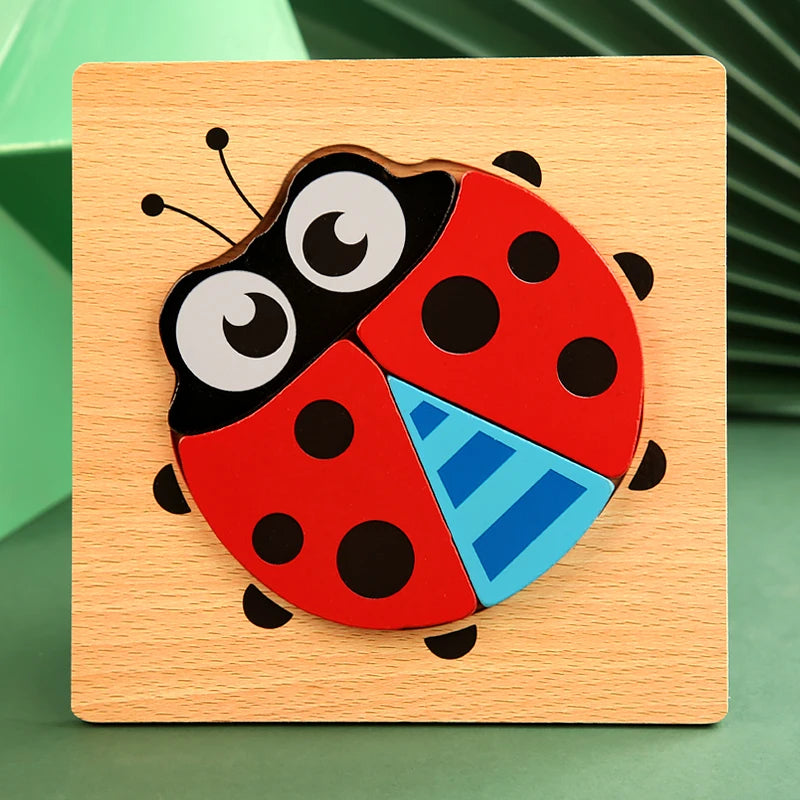 3D Holz Puzzle Baby Tierverkehr fördert frühes Lernen ab 3 Jahren