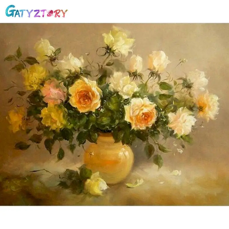 Gatyztory 40x50cm Ölgemälde durch Zahlen Blumen Leinwand