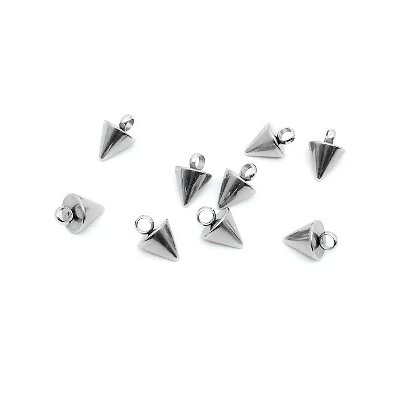 20 Edelstahl Kegel Anhänger Charms für DIY Halskette Schmuck 3x6 bis 5,5x18mm