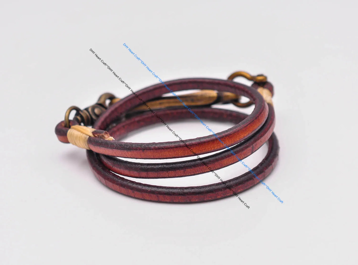 Handgemachter brauner Leder Schlüsselanhänger lange Brieftaschenkette-Yabubest - Home & More