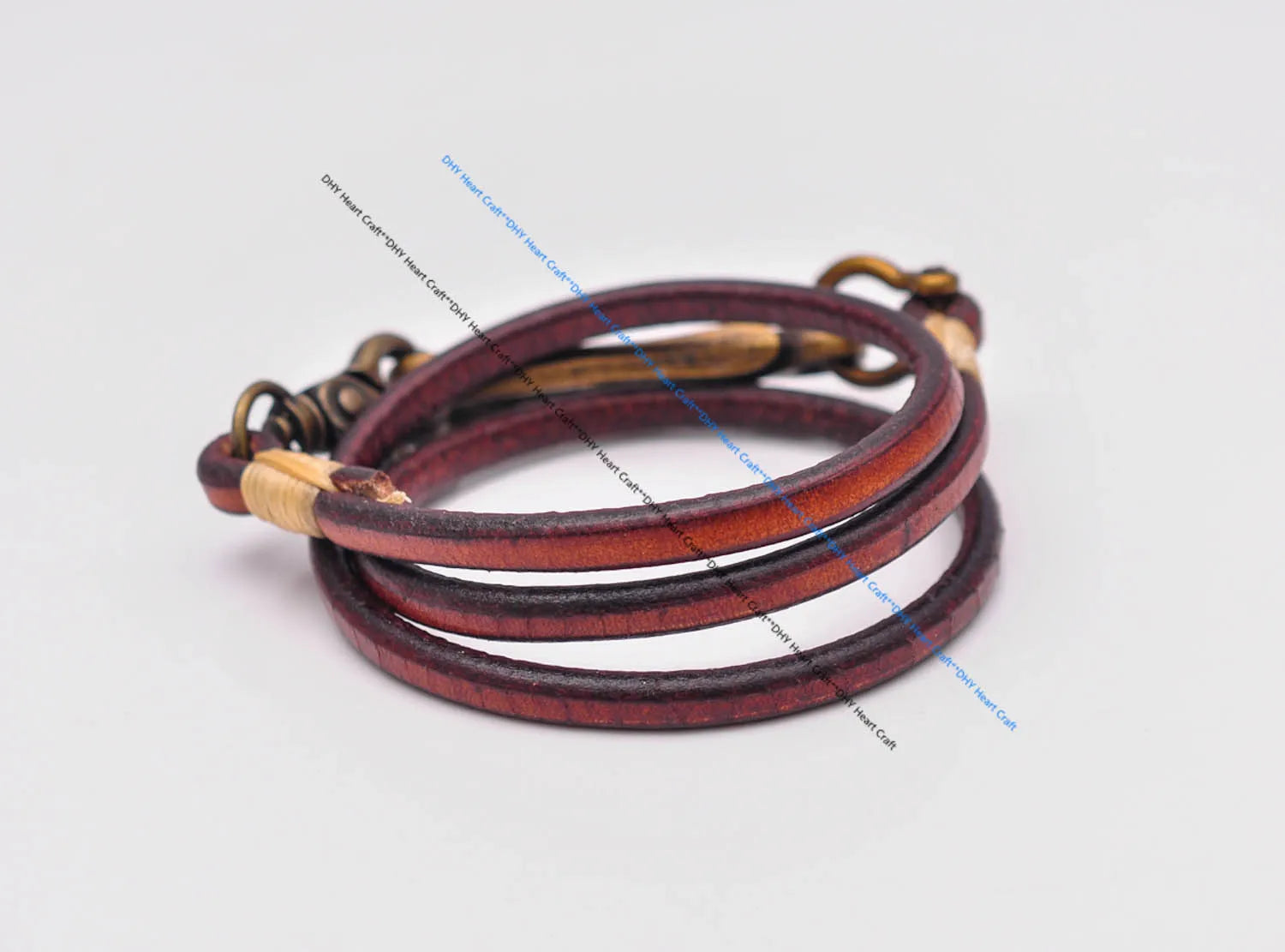 Handgemachter brauner Leder Schlüsselanhänger lange Brieftaschenkette-Yabubest - Home & More