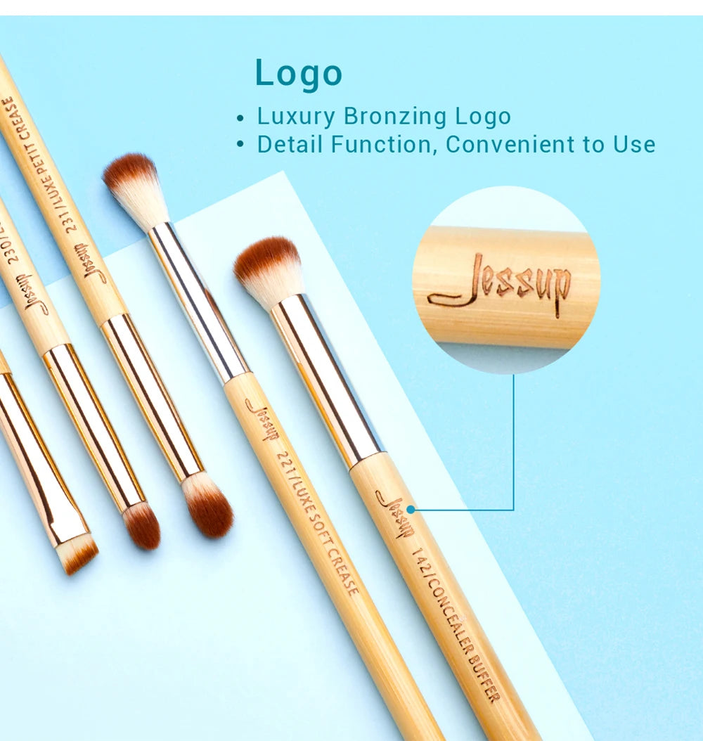 15-teiliges Bambus Make-up Pinsel Set für präzises Augen-Make-up