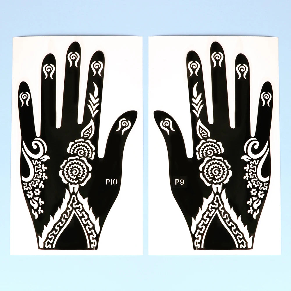 Temporäre Tattoo Schablone Hand Henna DIY Körperkunst Aufkleber
