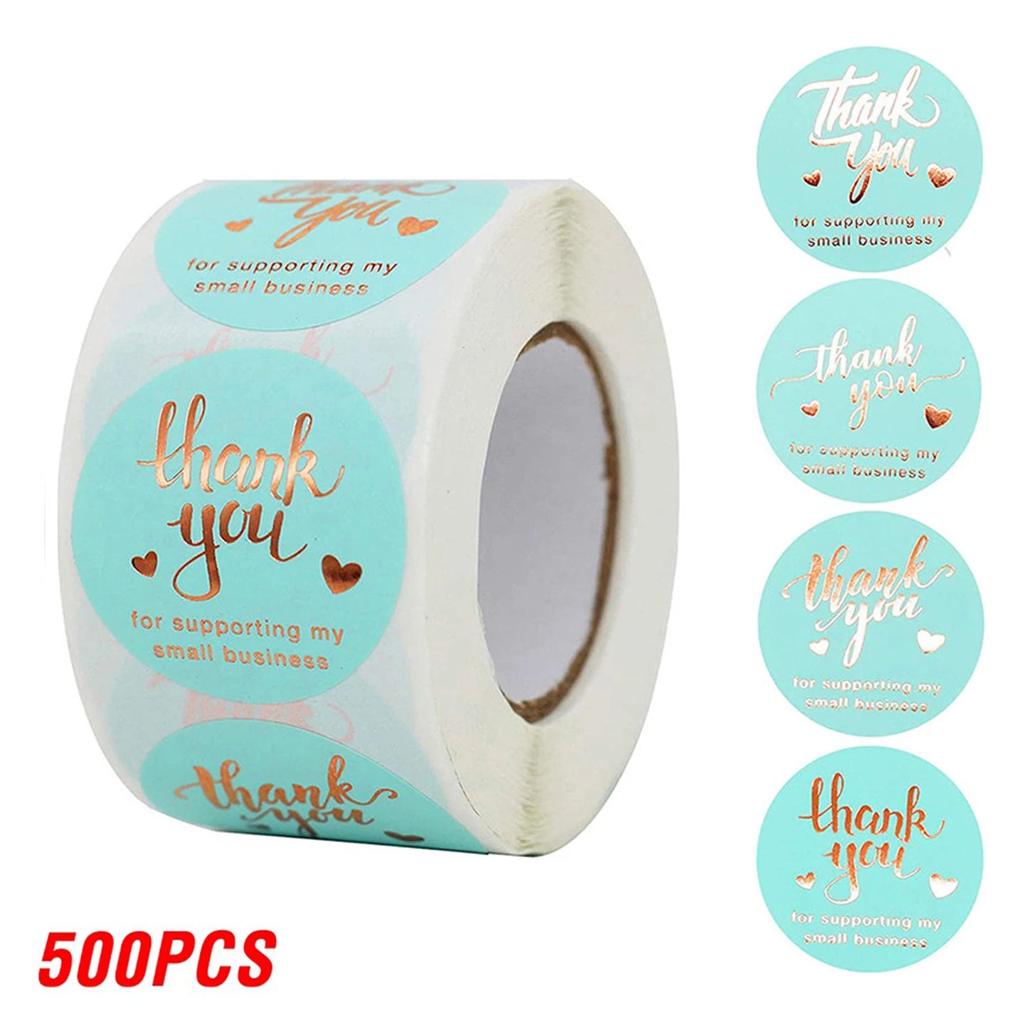 Roségold-Folie Dankes-Aufkleber 1inch Rund für Geschenk - Verpackung