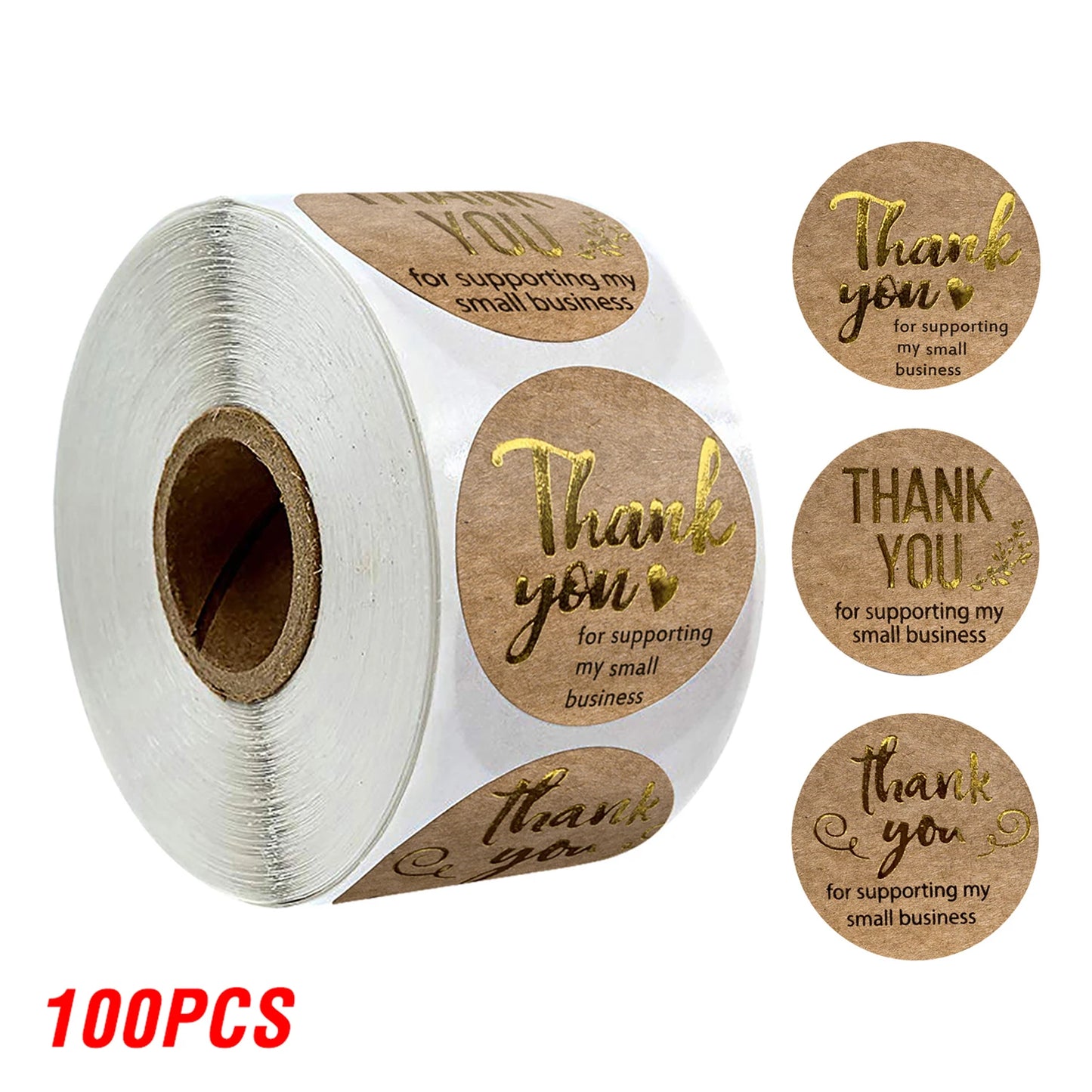 Roségold-Folie Dankes-Aufkleber 1inch Rund für Geschenk - Verpackung